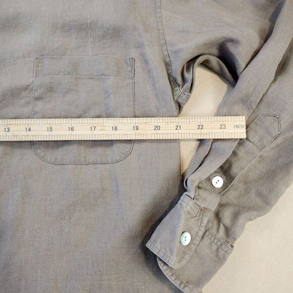 Rafaella 100% Linen Utility Shirt Relaxed Fit Rugged Workwear Chic size S/M - Picture 8 of 10
